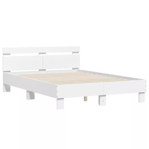 fehér szerelt fa ágykeret fejtámlával 120 x 200 cm