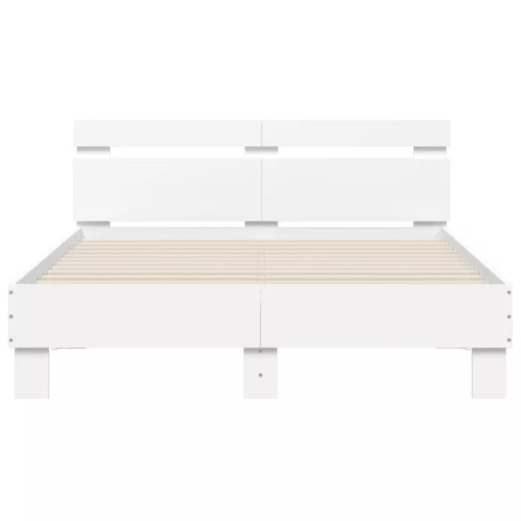 fehér szerelt fa ágykeret fejtámlával 120 x 200 cm