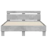 betonszürke szerelt fa ágykeret fejtámlával 120x190 cm