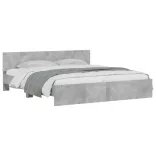 betonszürke ágykeret fejtámlával 200 x 200 cm