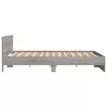 szürke sonoma tölgy színű ágykeret fejtámlával 200 x 200 cm