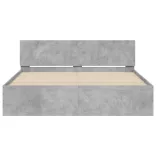 betonszürke ágykeret fejtámlával 140 x 200 cm