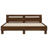 barna tölgy ágykeret fejtámlával és LED-del 200 x 200 cm