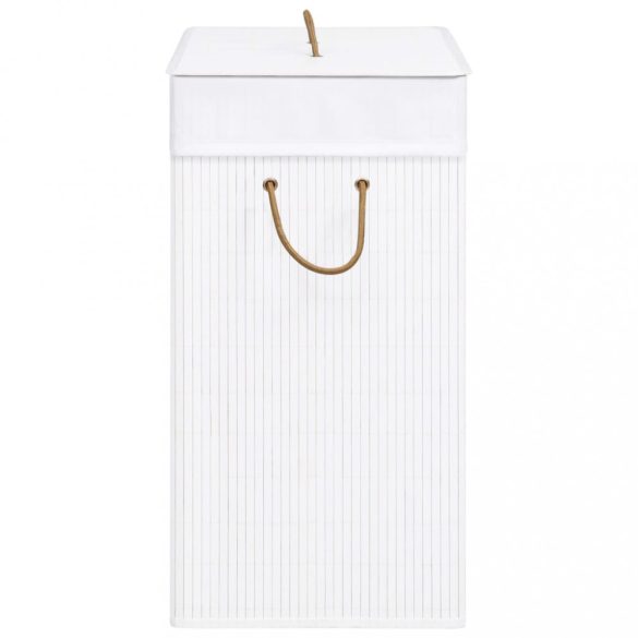 fehér egyrészes bambusz szennyestartó kosár 83 L