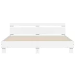 fehér ágykeret fejtámlával és LED-del 160 x 200 cm