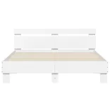 fehér ágykeret fejtámlával és LED-del 150 x 200 cm