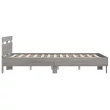 szürke sonoma színű ágykeret fejtámlával és LED-del 150x200 cm