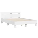 fehér ágykeret fejtámlával és LED-del 120 x 200 cm
