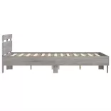 szürke sonoma színű ágykeret fejtámlával és LED-del 120x200 cm