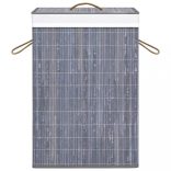 szürke egyrészes bambusz szennyestartó kosár