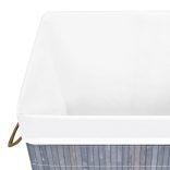 szürke egyrészes bambusz szennyestartó kosár