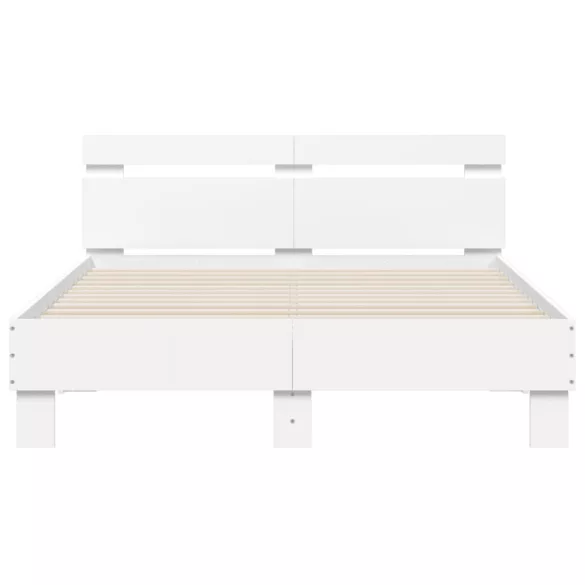 fehér ágykeret fejtámlával és LED-del 135 x 190 cm