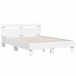 fehér ágykeret fejtámlával és LED-del 120 x 190 cm