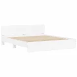 fehér ágykeret fejtámlával és LED-del 200 x 200 cm