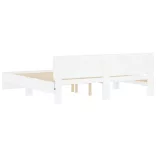 fehér ágykeret fejtámlával és LED-del 200 x 200 cm