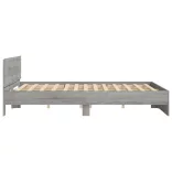 szürke sonoma színű ágykeret fejtámlával és LED-del 200x200 cm