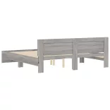 szürke sonoma színű ágykeret fejtámlával és LED-del 200x200 cm