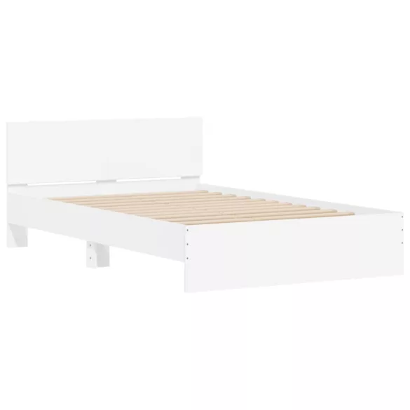 fehér ágykeret fejtámlával és LED-del 135 x 190 cm