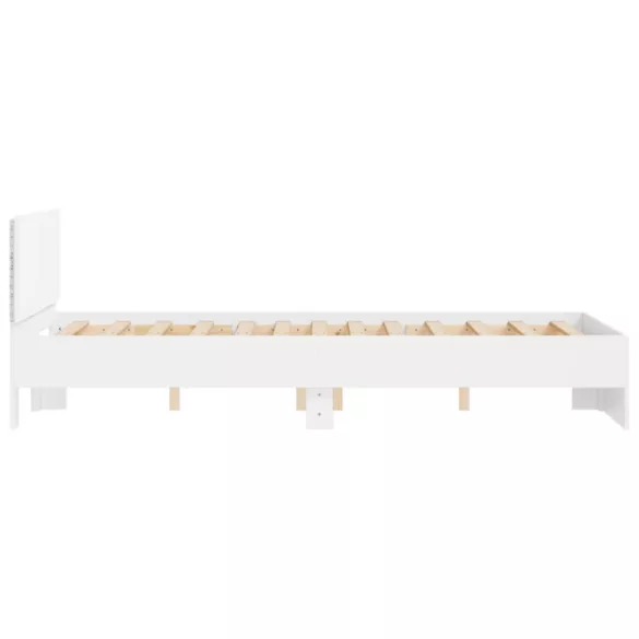 fehér ágykeret fejtámlával és LED-del 135 x 190 cm