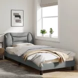 világosszürke szövet ágykeret matrac nélkül Hvar 80x200 cm