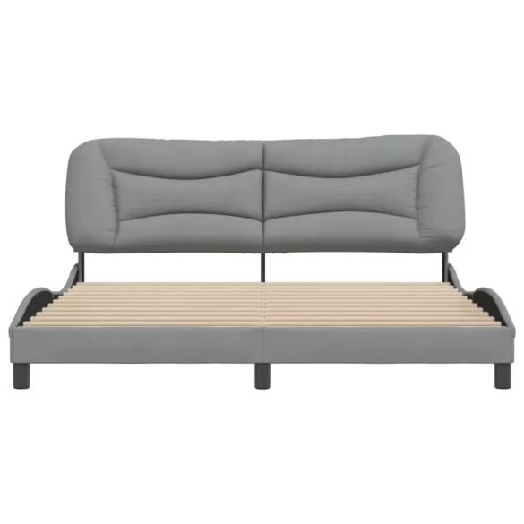 világosszürke szövet ágykeret matrac nélkül Hvar 180 x 200 cm