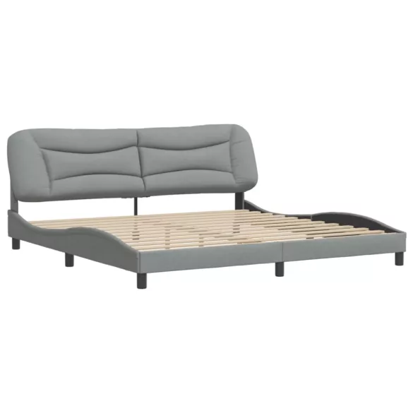 világosszürke szövet ágykeret matrac nélkül Hvar 200 x 200 cm