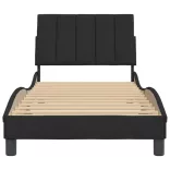 fekete bársony ágykeret matrac nélkül Hanko 80 x 200 cm