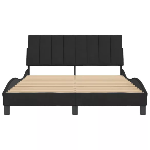 fekete bársony ágykeret matrac nélkül Hanko 120x200 cm