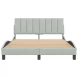 világosszürke bársony ágykeret matrac nélkül Hanko 140 x 190 cm