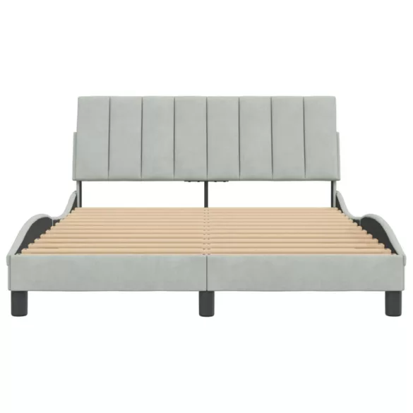 világosszürke bársony ágykeret matrac nélkül Hanko 140 x 190 cm