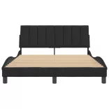 fekete bársony ágykeret matrac nélkül Hanko 140x200 cm