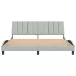 világosszürke bársony ágykeret matrac nélkül Hanko 180 x 200 cm