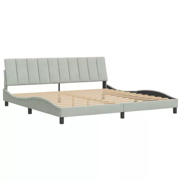 világosszürke bársony ágykeret matrac nélkül Hanko 200 x 200 cm