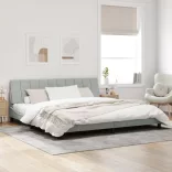 világosszürke bársony ágykeret matrac nélkül Hanko 200 x 200 cm
