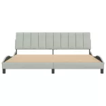 világosszürke bársony ágykeret matrac nélkül Hanko 200 x 200 cm