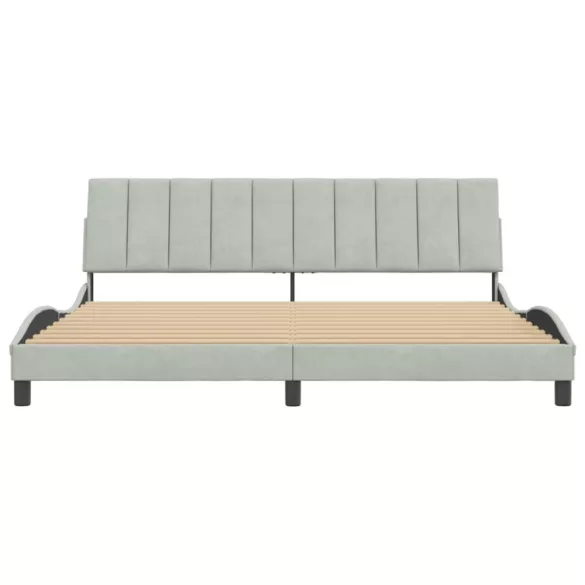 világosszürke bársony ágykeret matrac nélkül Hanko 200 x 200 cm