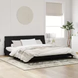 fekete bársony ágykeret matrac nélkül Hanko 200 x 200 cm