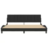 fekete bársony ágykeret matrac nélkül Hanko 200 x 200 cm