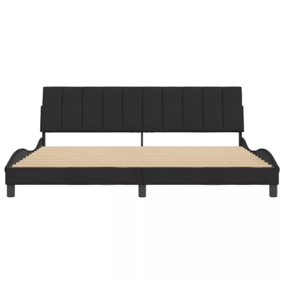 fekete bársony ágykeret matrac nélkül Hanko 200 x 200 cm