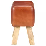 barna valódi bőr és tömör mangófa tornapad 38 cm