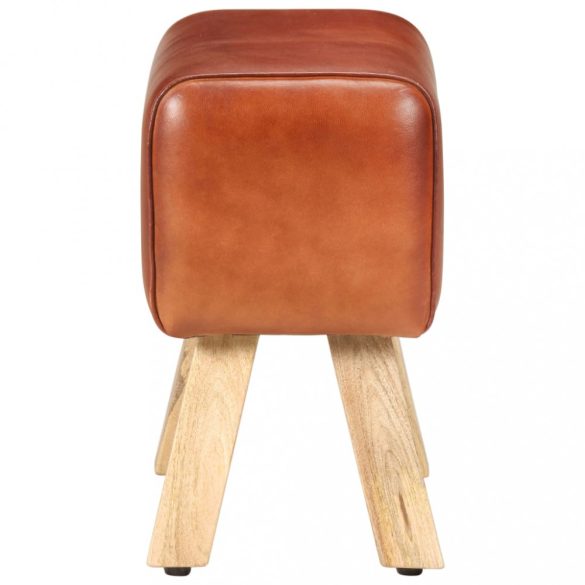 barna valódi bőr és tömör mangófa tornapad 38 cm