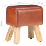 barna valódi bőr és tömör mangófa tornapad 38 cm