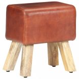 barna valódi bőr és tömör mangófa tornapad 38 cm