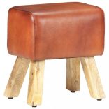 barna valódi bőr és tömör mangófa tornapad 38 cm