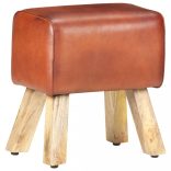 barna valódi bőr és tömör mangófa tornapad 38 cm