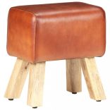 barna valódi bőr és tömör mangófa tornapad 38 cm