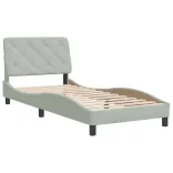 világosszürke bársony ágykeret matrac nélkül 80x200 cm