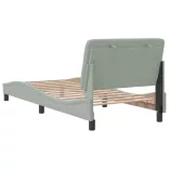 világosszürke bársony ágykeret matrac nélkül 80x200 cm