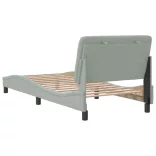 világosszürke bársony ágykeret matrac nélkül 90x190 cm