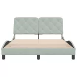 világosszürke bársony ágykeret matrac nélkül 120x200 cm